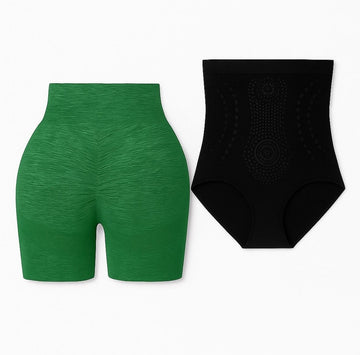 Combo de Shorts de Yoga Verde + Faja Corset Reductora